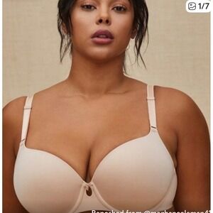 Torrid Curve 360 Back Smoothing Lightly Lined T-Shirt Bra Beige 42C 148862